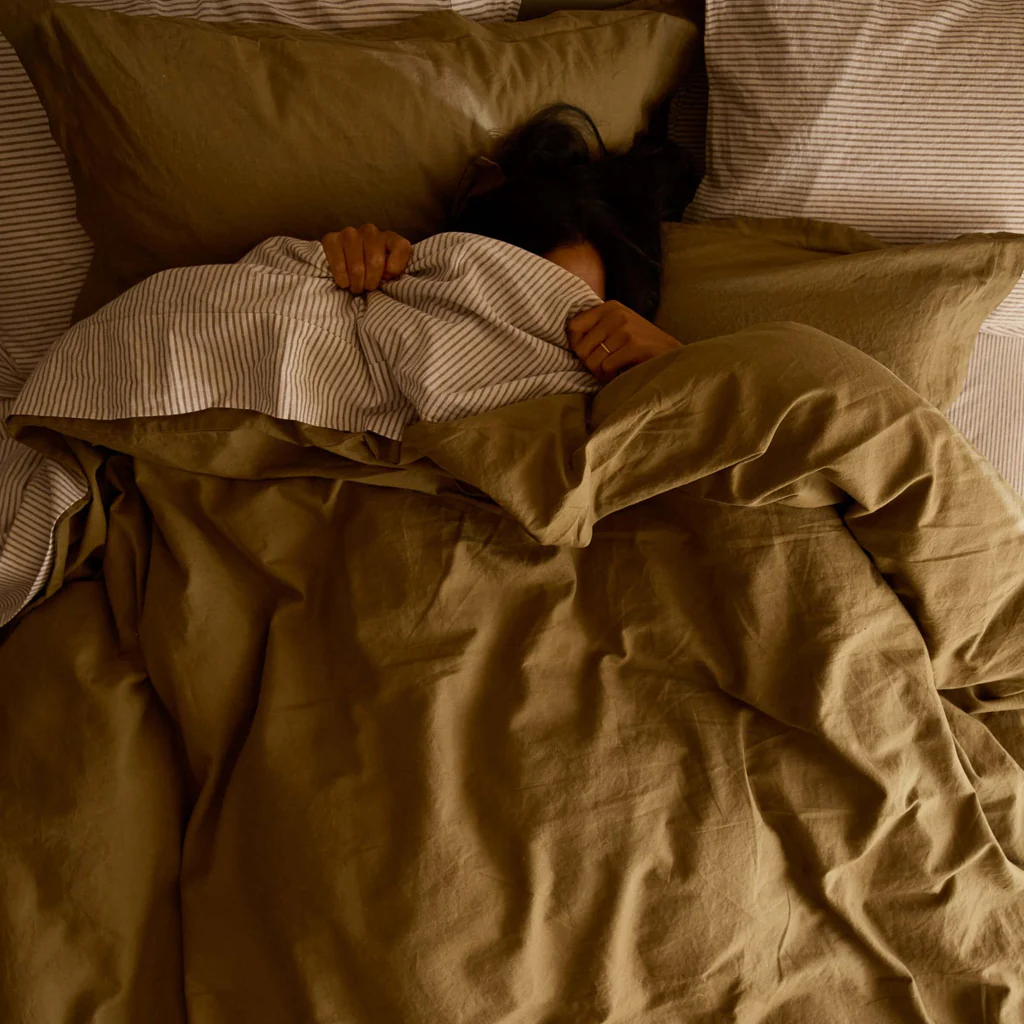 L&M Home Avenue Khaki Linen & Cotton Duvet Cover Set - Image 3