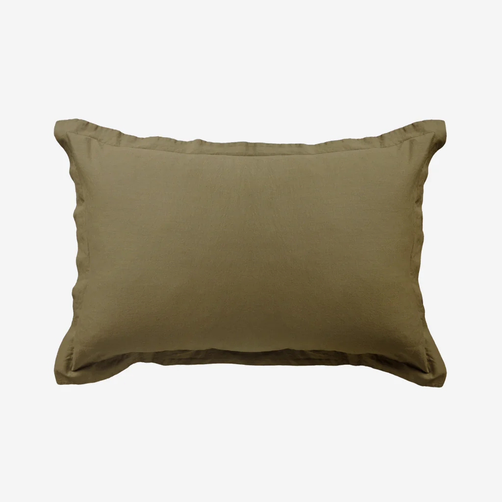L&M Home Avenue Khaki Linen & Cotton Duvet Cover Set - Image 7