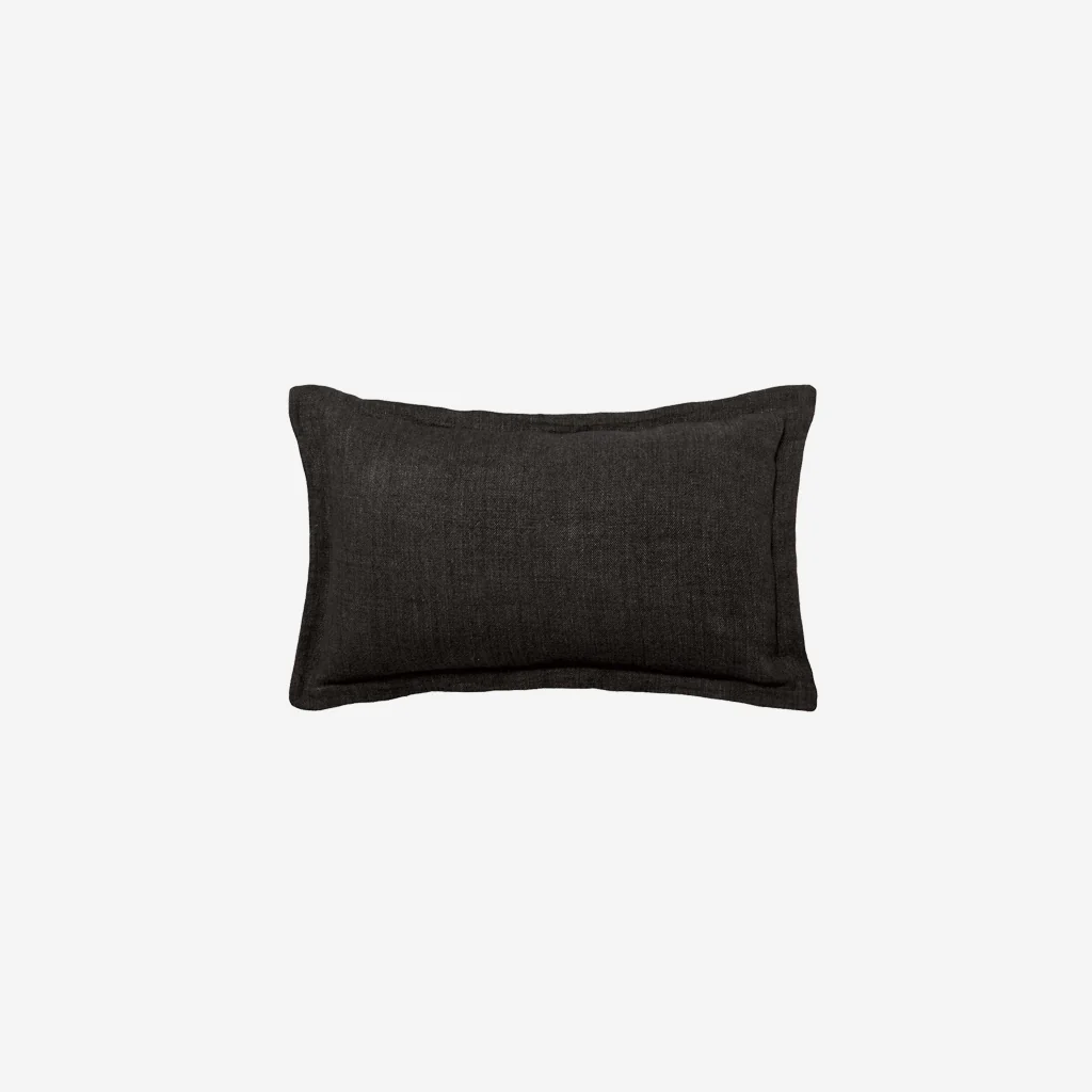 L&M Home Burton Rectangle Linen Cushion Liquorice