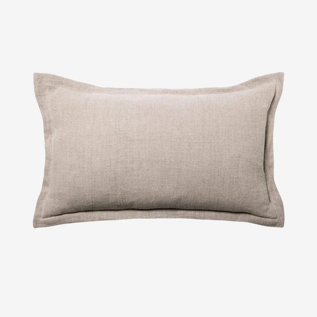 L&M Home Burton Rectangle Linen Cushion Oatmeal - Image 3