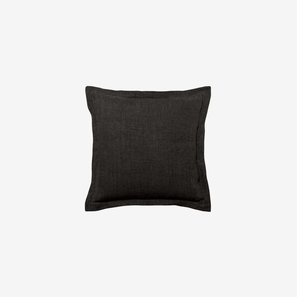 L&M Home Burton Square Linen Cushion Liquorice