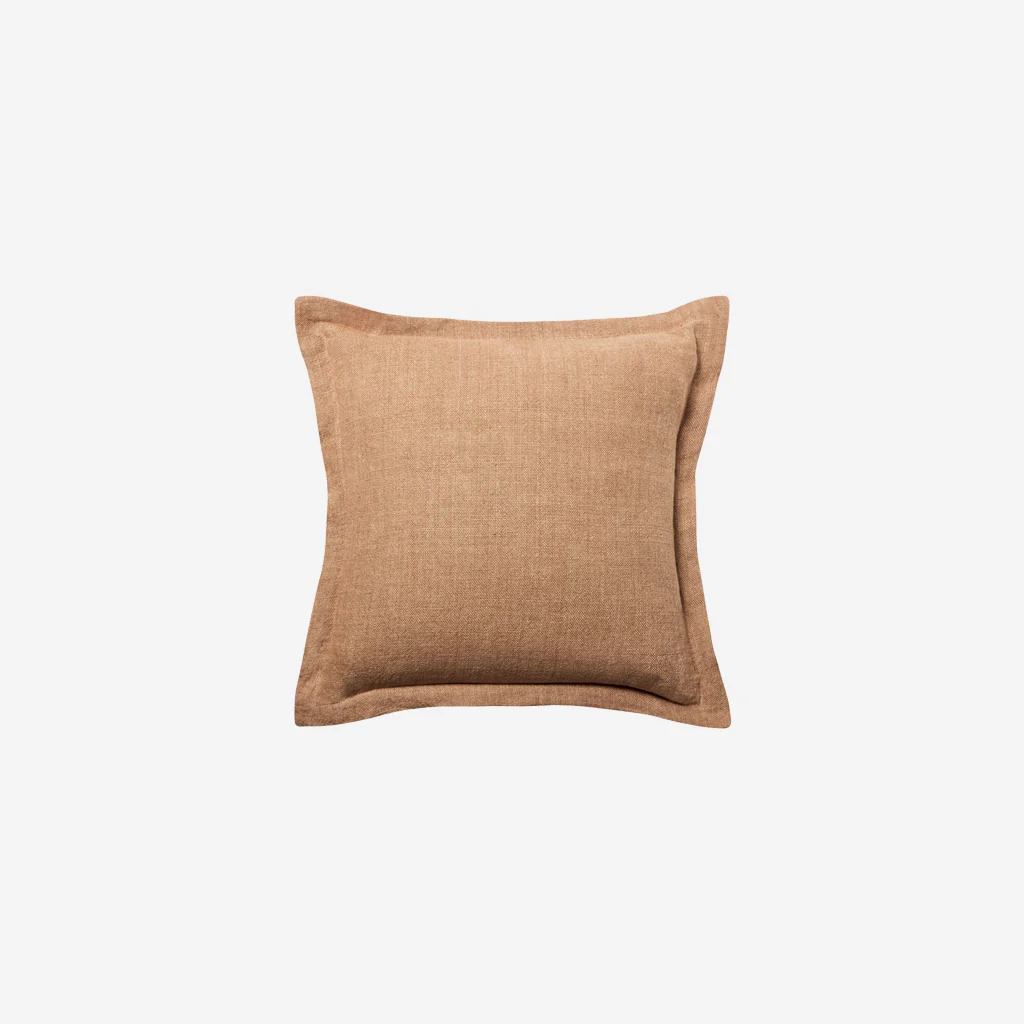 L&M Home Burton Square Linen Cushion Toffee