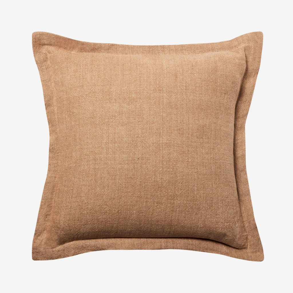 L&M Home Burton Square Linen Cushion Toffee - Image 3