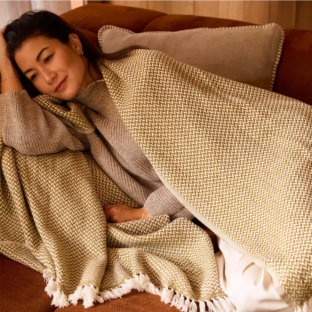 L&M Home Copenhagen Cashmere Throw Wasabi - Image 4