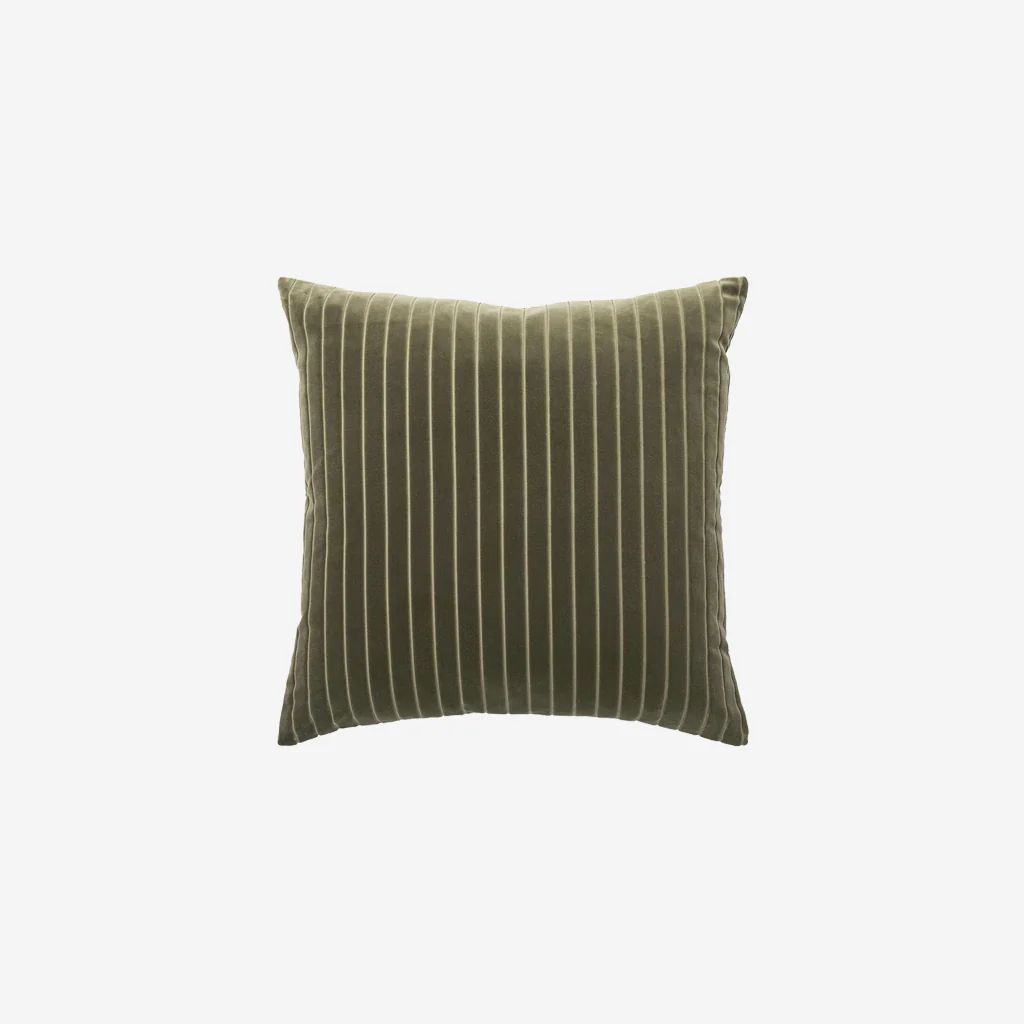 L&M Home Easton Velvet Cushion Olive Square