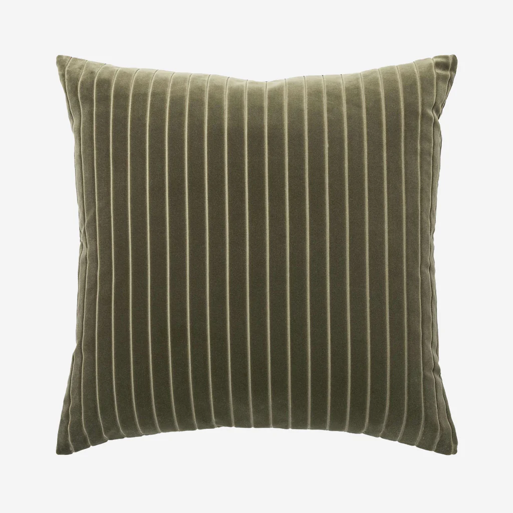 L&M Home Easton Velvet Cushion Olive Square - Image 3