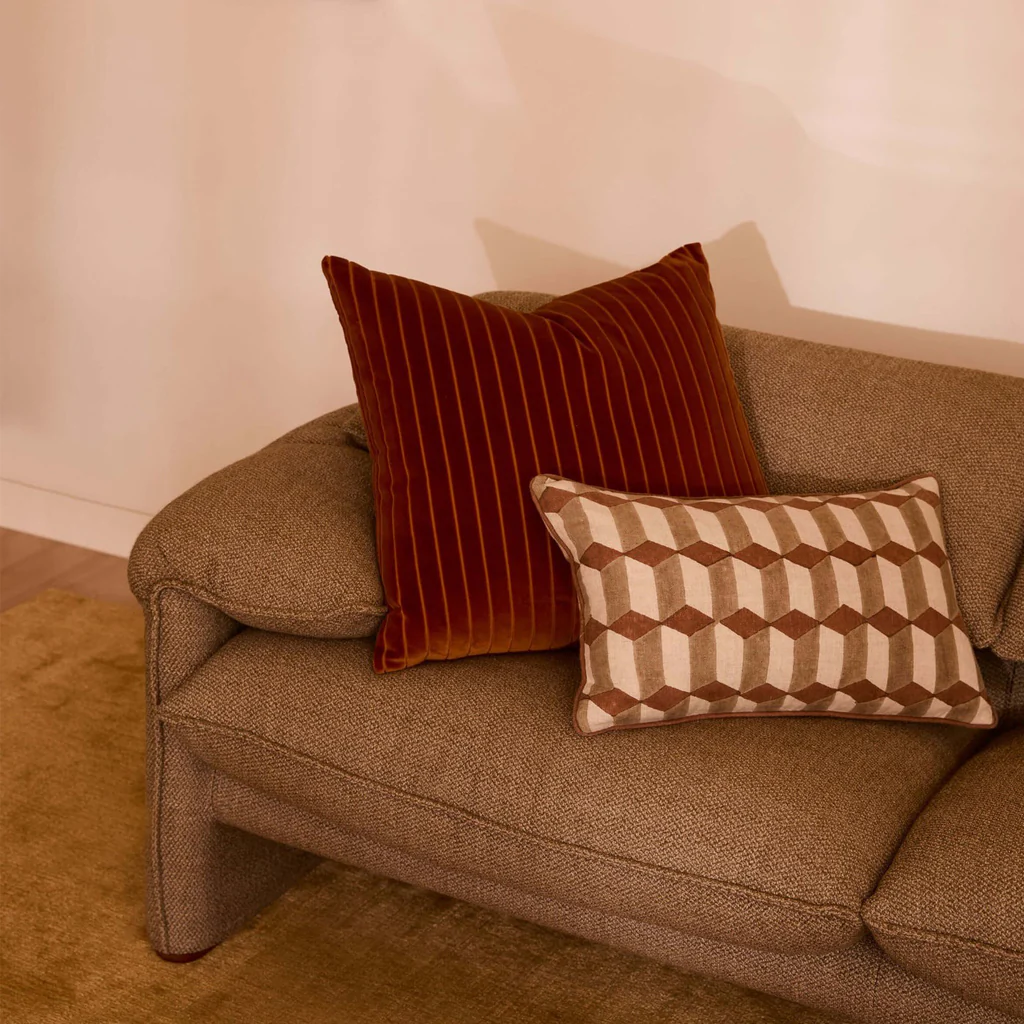 L&M Home Easton Velvet Cushion Whiskey Square - Image 2