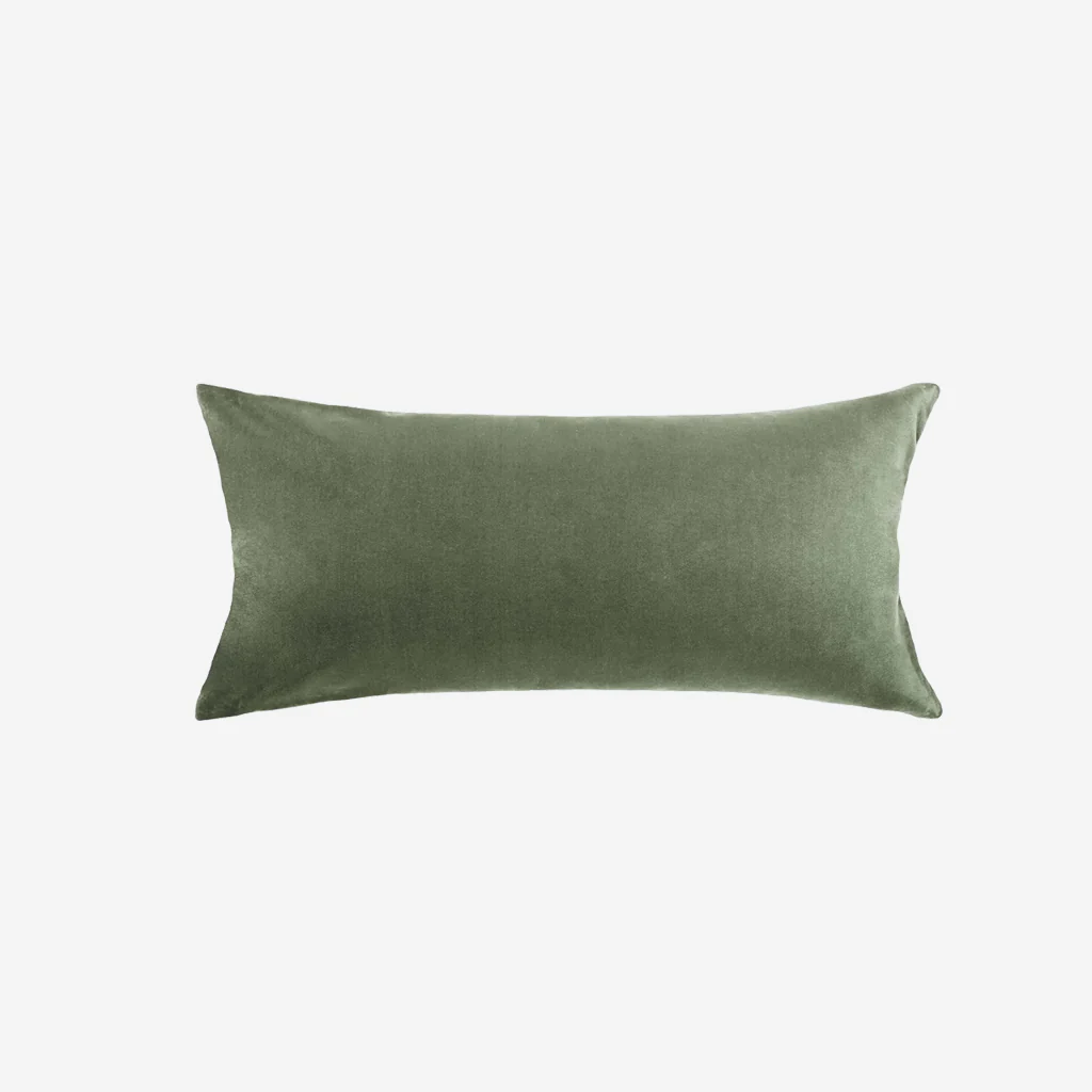 L&M Home Etro Lumbar Velvet Cushion Eucalypt