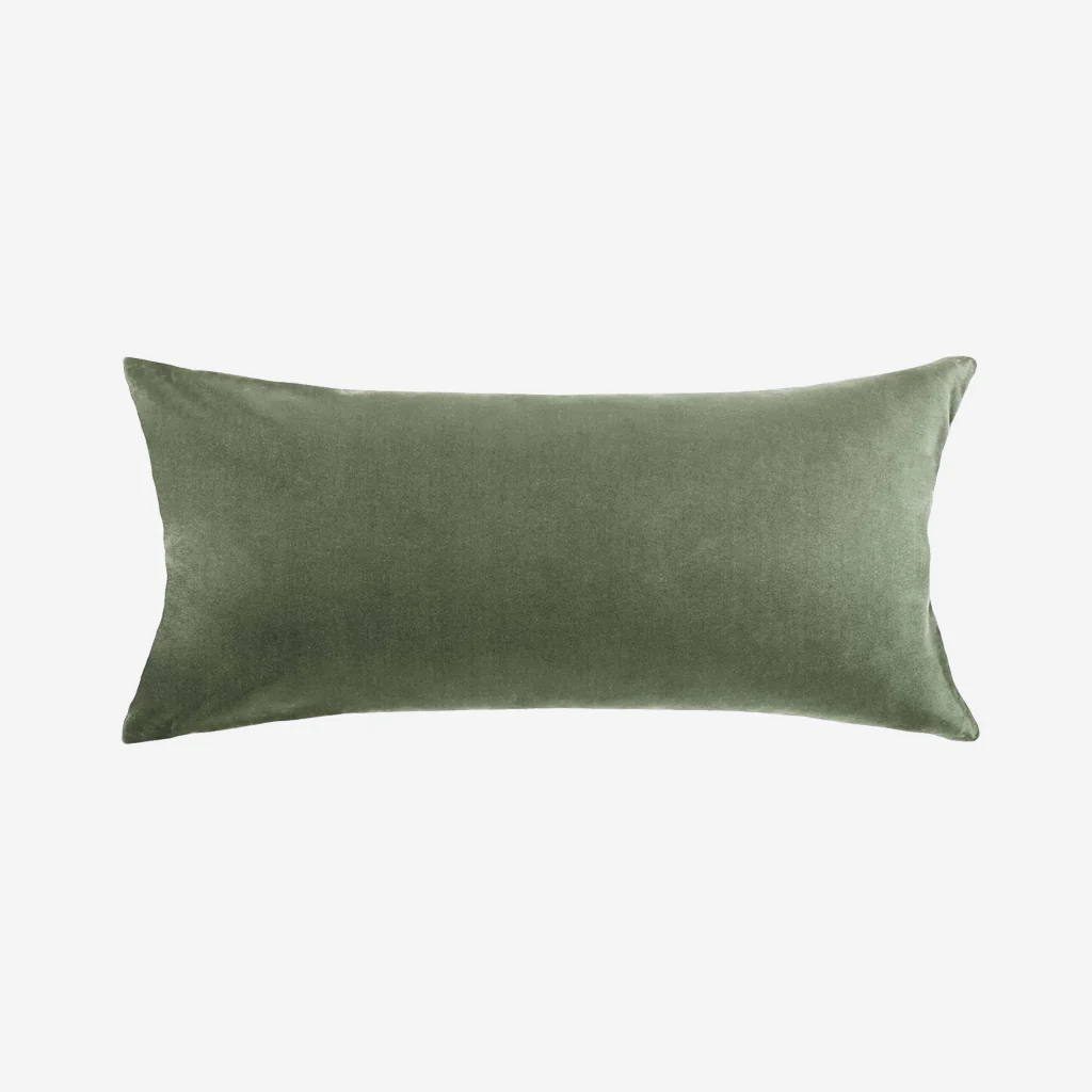 L&M Home Etro Lumbar Velvet Cushion Eucalypt - Image 3