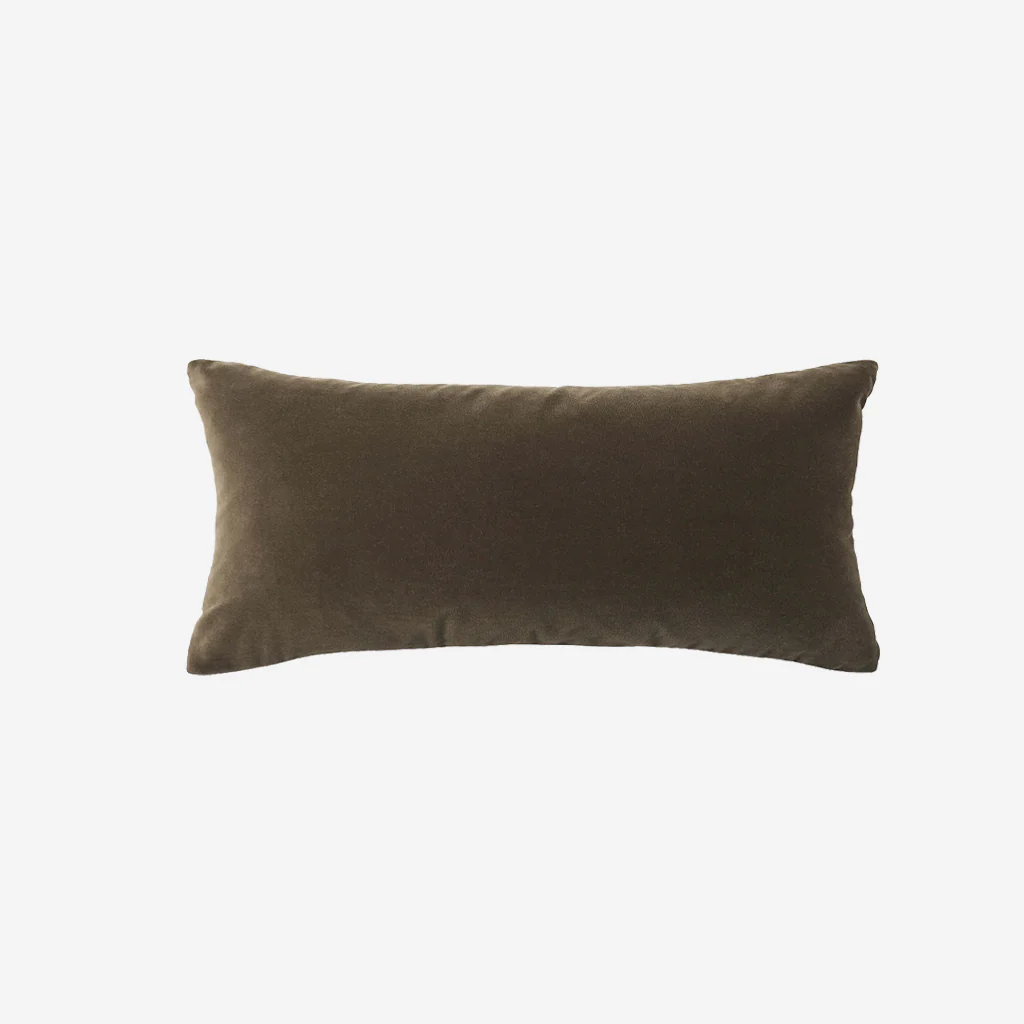 L&M Home Etro Lumbar Velvet Cushion Olive Green