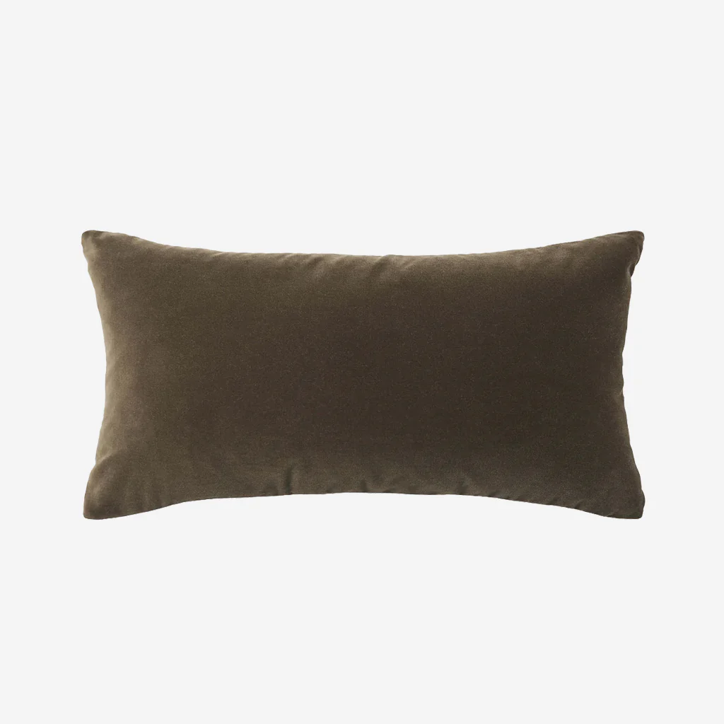 L&M Home Etro Lumbar Velvet Cushion Olive Green - Image 2