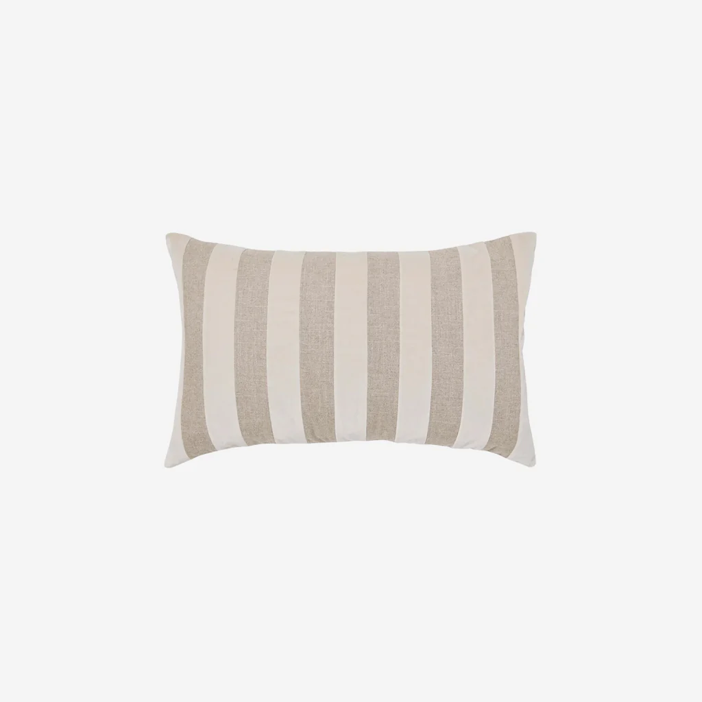 L&M Home Etro Stripe Velvet Cushion Almond