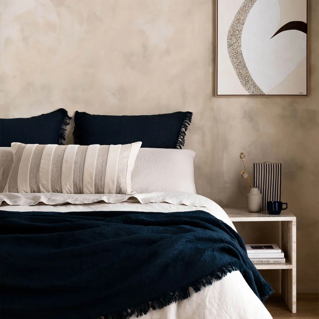 L&M Home Etro Stripe Velvet Cushion Almond - Image 2