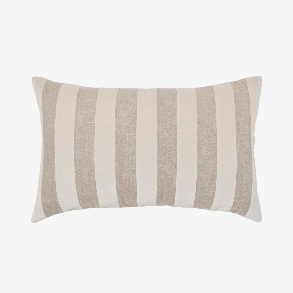 L&M Home Etro Stripe Velvet Cushion Almond - Image 3