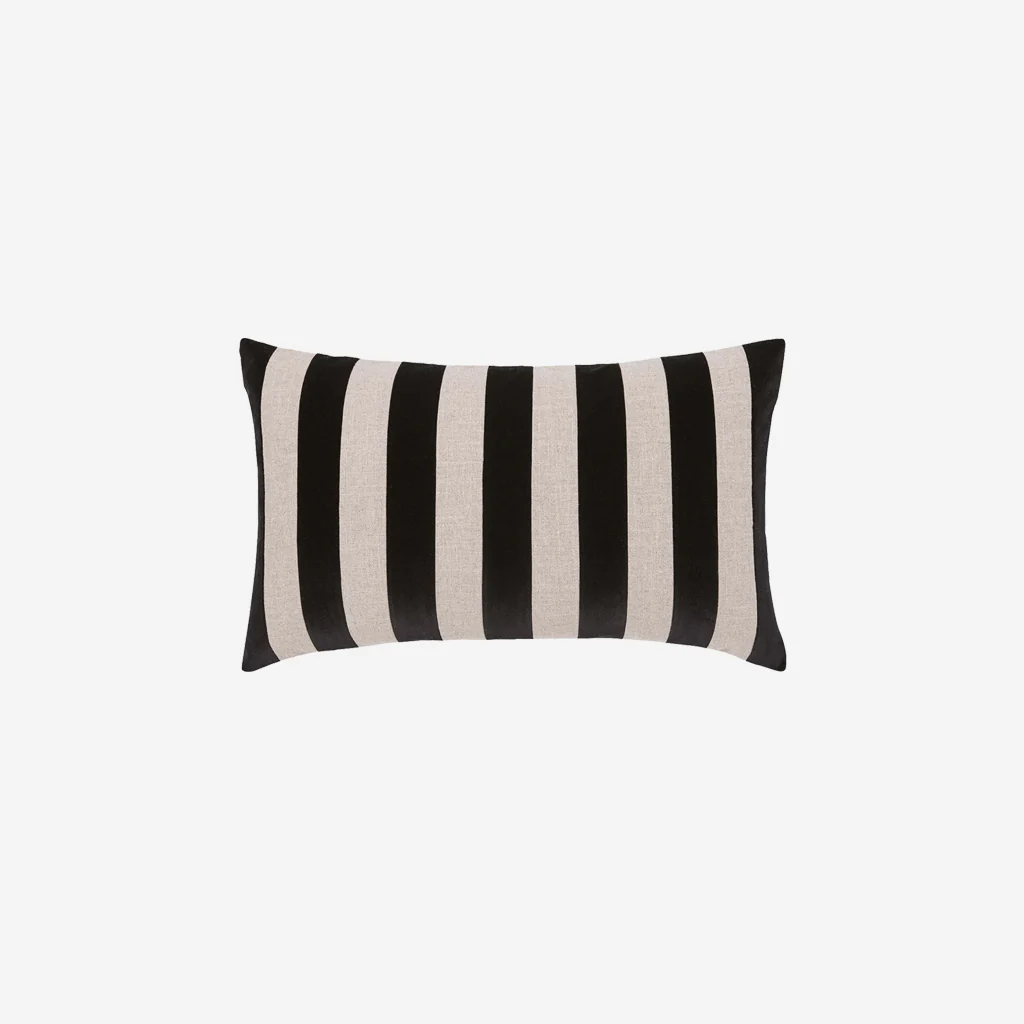 L&M Home Etro Stripe Velvet Cushion Black