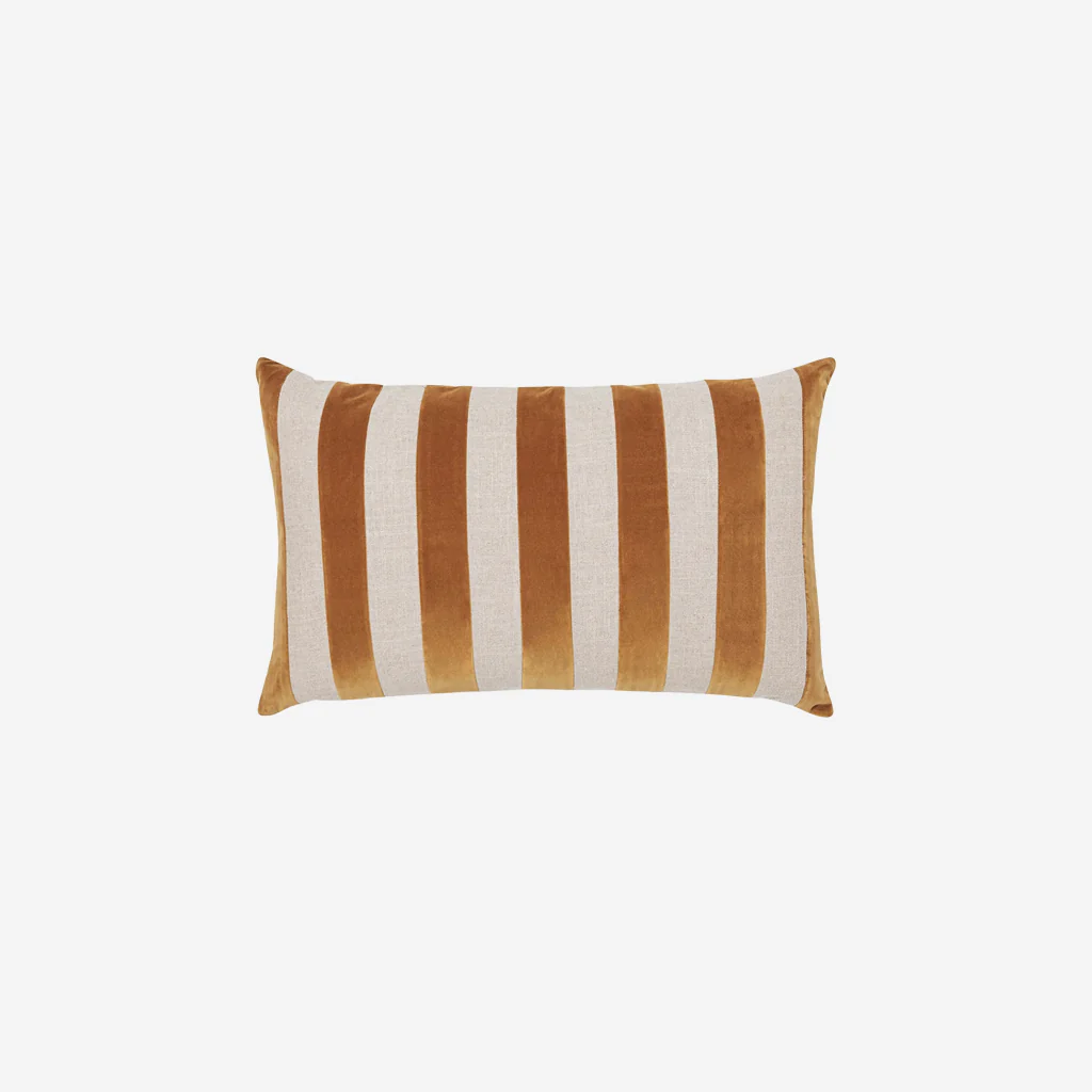L&M Home Etro Stripe Velvet Cushion Toffee