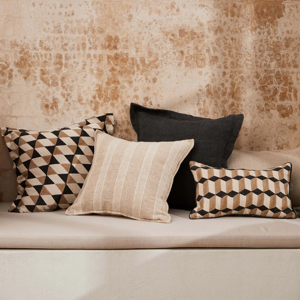 L&M Home Genoa Linen Cushion Black - Image 3