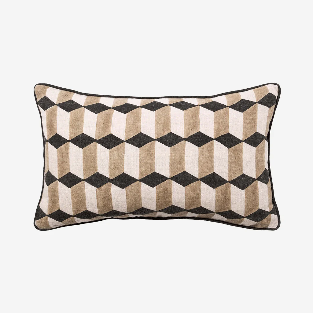 L&M Home Genoa Linen Cushion Black - Image 5