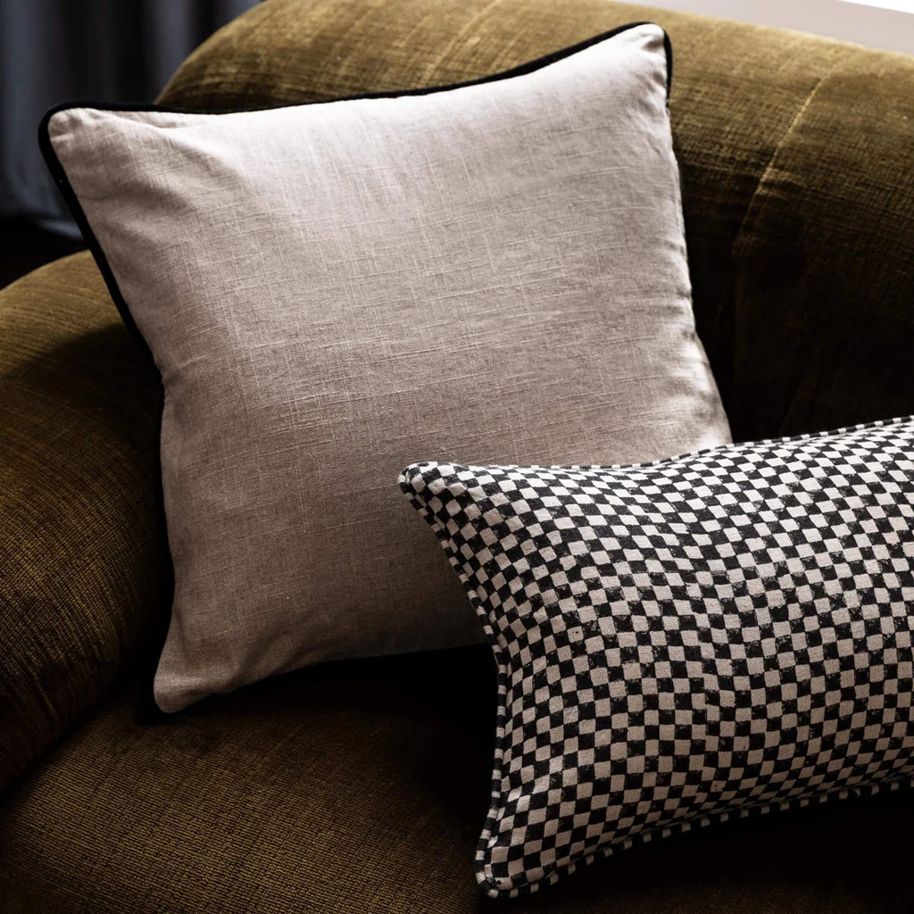 L&M Home Gia Reversible Linen Cushion Black - Image 4