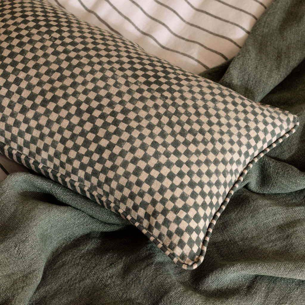 L&M Home Gia Reversible Linen Cushion Jade - Image 2