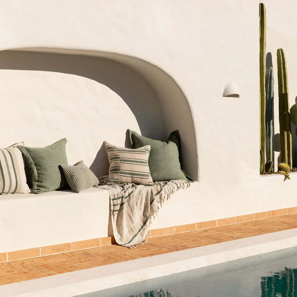 L&M Home Gia Reversible Linen Cushion Jade - Image 3