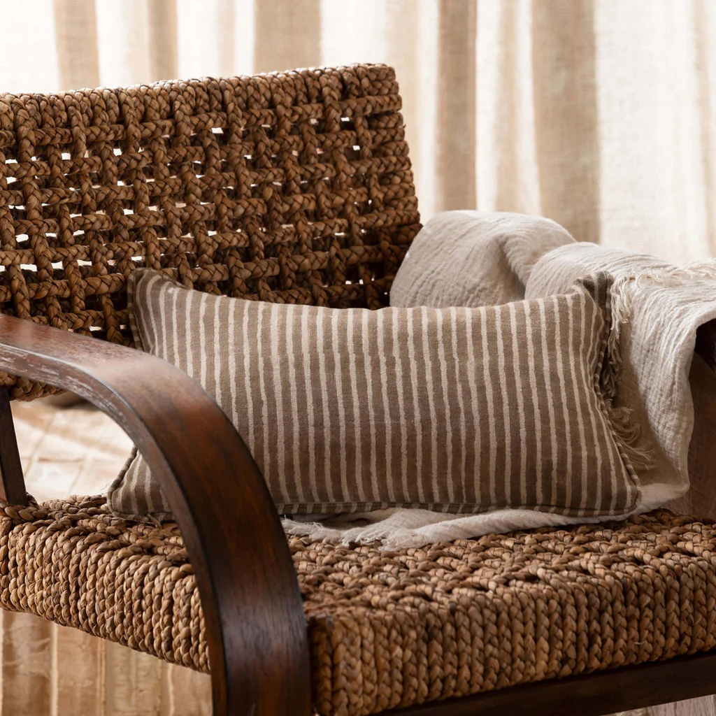 L&M Home Gia Reversible Linen Cushion Mocha - Image 3