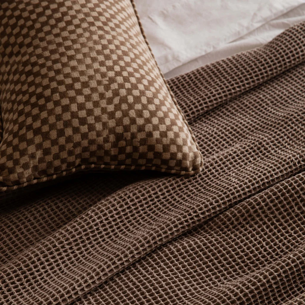 L&M Home Gia Reversible Linen Cushion Mocha - Image 4