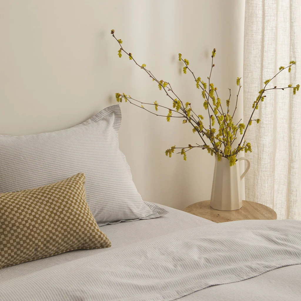 L&M Home Gia Reversible Linen Cushion Wasabi - Image 2
