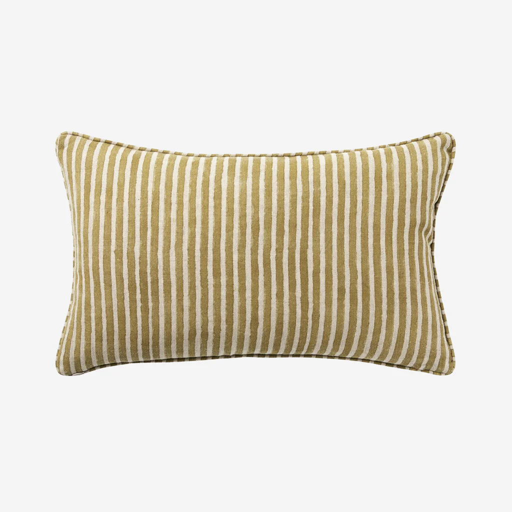 L&M Home Gia Reversible Linen Cushion Wasabi - Image 4