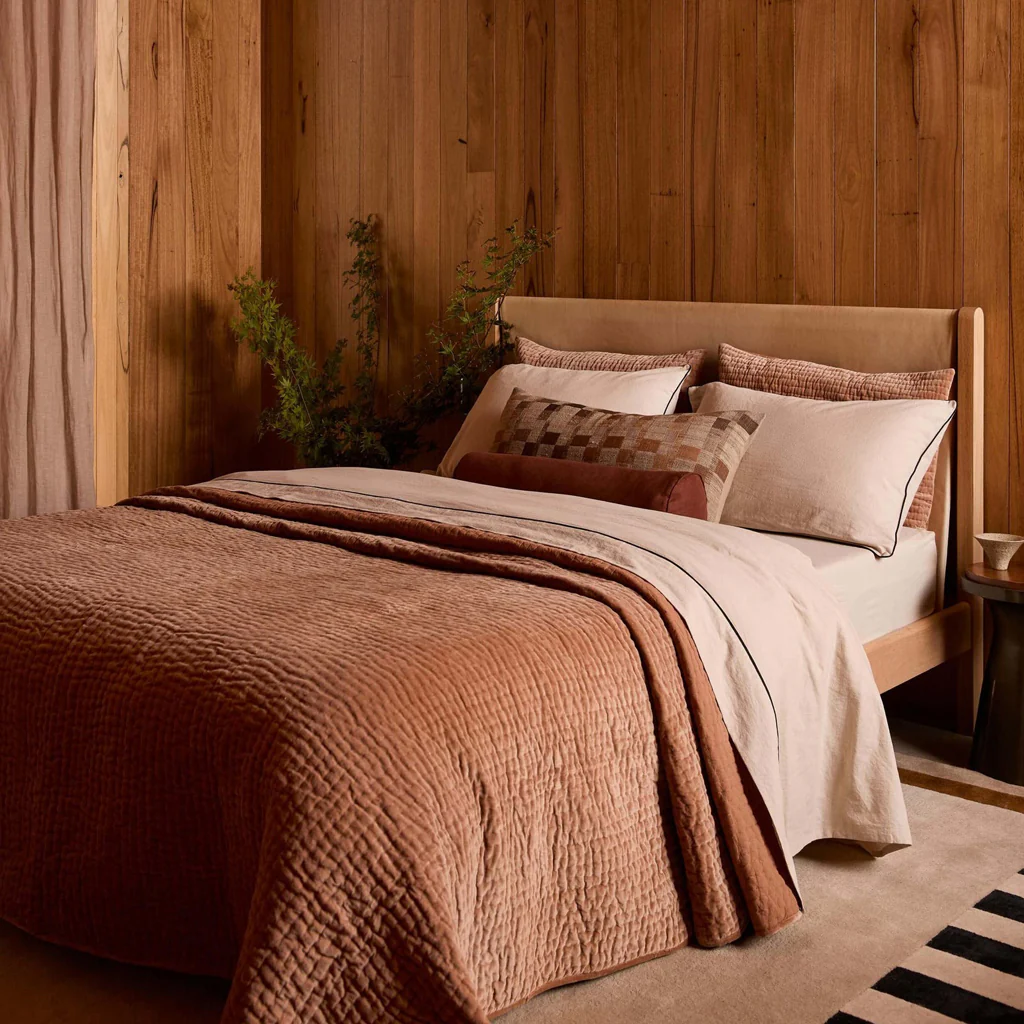L&M Home Mae Linen Bolster Cushion Maple - Image 2
