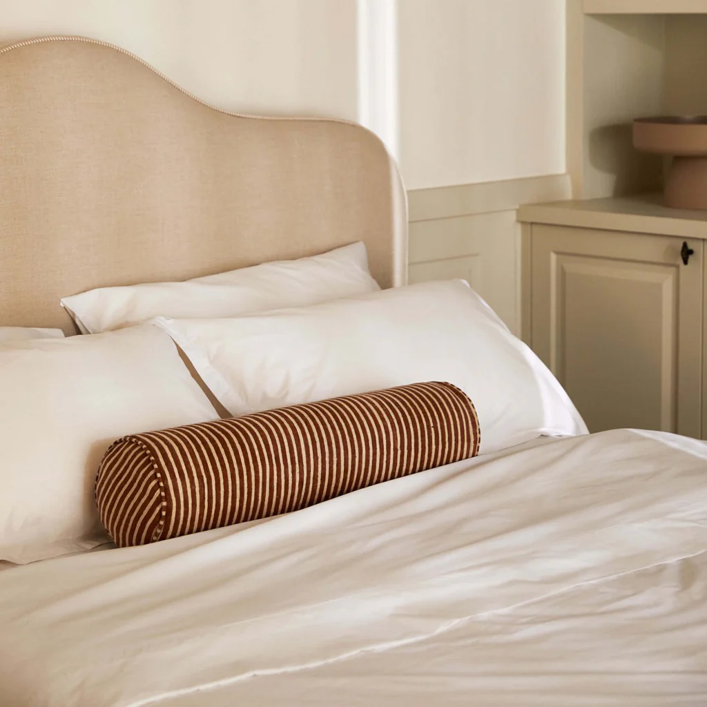 L&M Home Margot Linen Bolster Cushion Baked Clay - Image 4