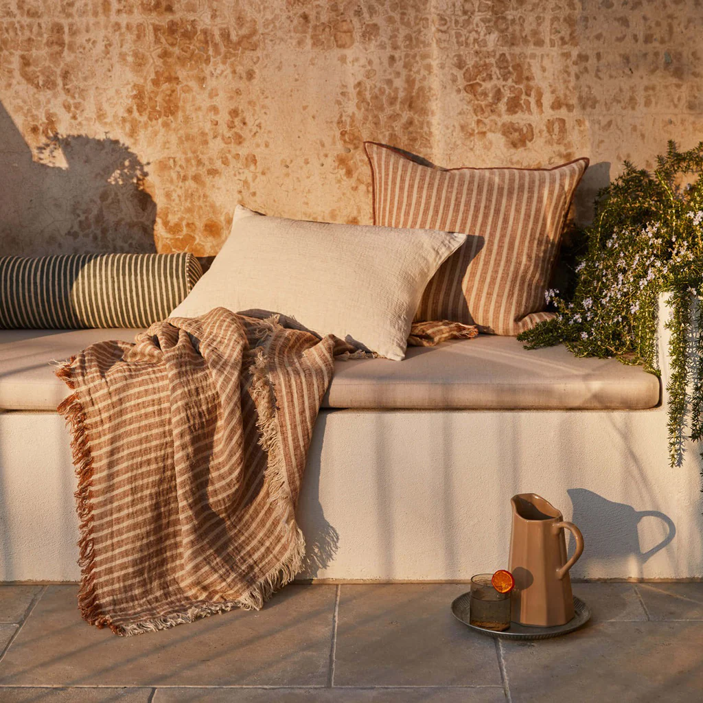 L&M Home Margot Linen Bolster Cushion Jade - Image 2