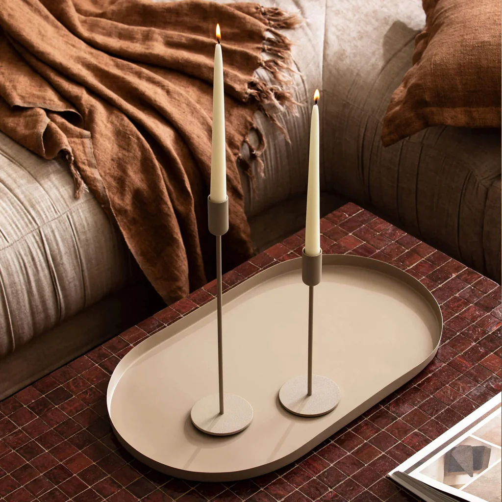 L&M Home Mona Candle Holder Latte Large - Image 2