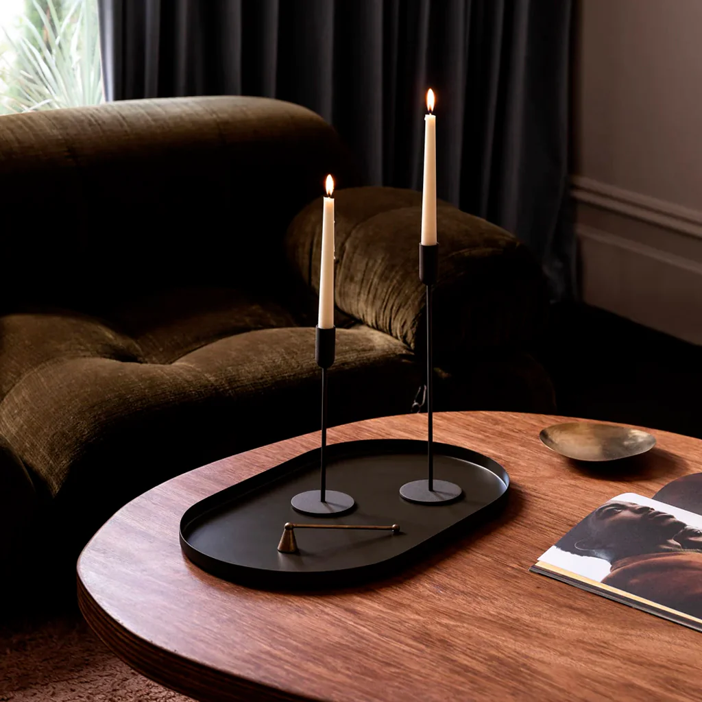 L&M Home Mona Candle Holder Olive Green Small - Image 4