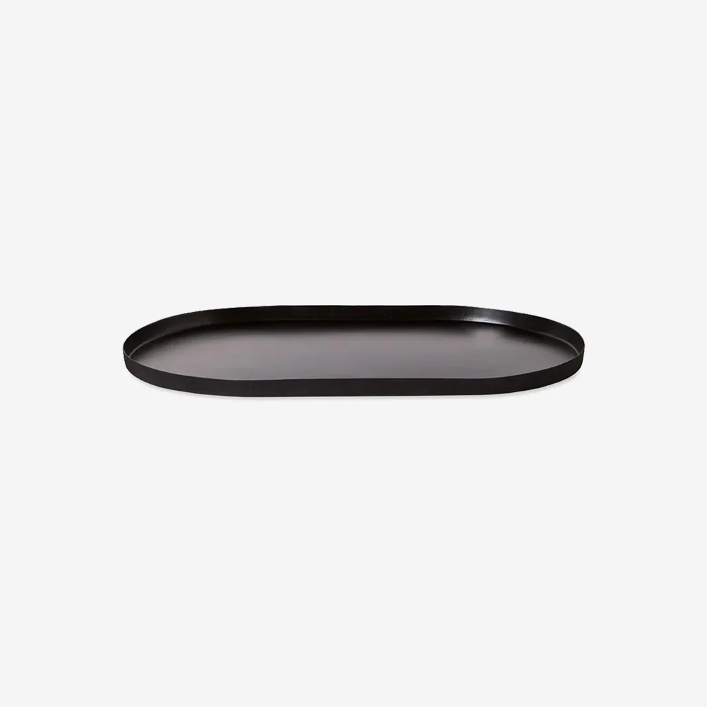 L&M Home Mona Grand Oval Tray Black