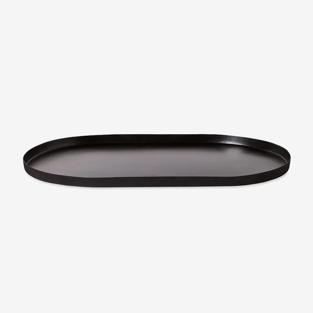 L&M Home Mona Grand Oval Tray Black - Image 2