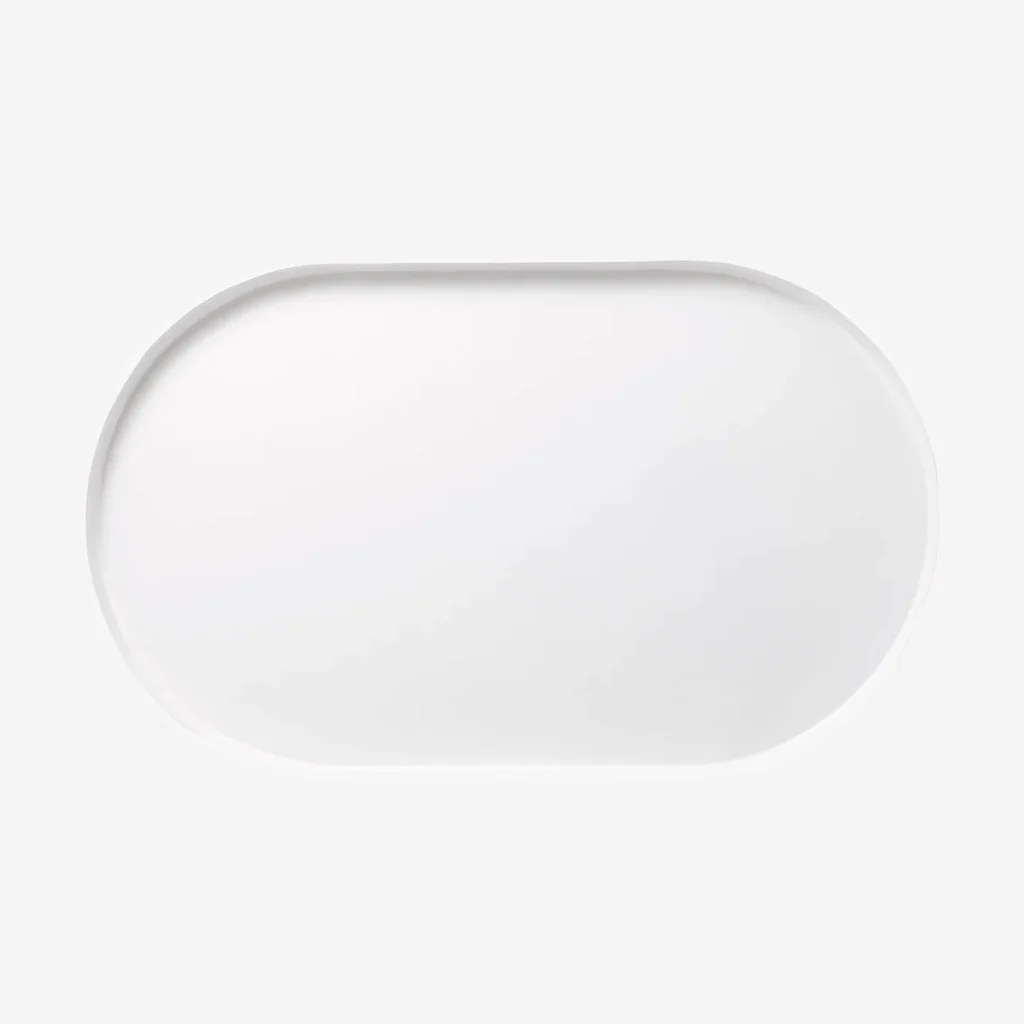 L&M Home Mona Grand Oval Tray Chalk - Image 3