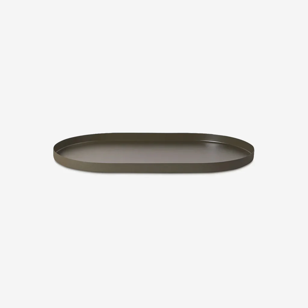 L&M Home Mona Grand Oval Tray Olive Green
