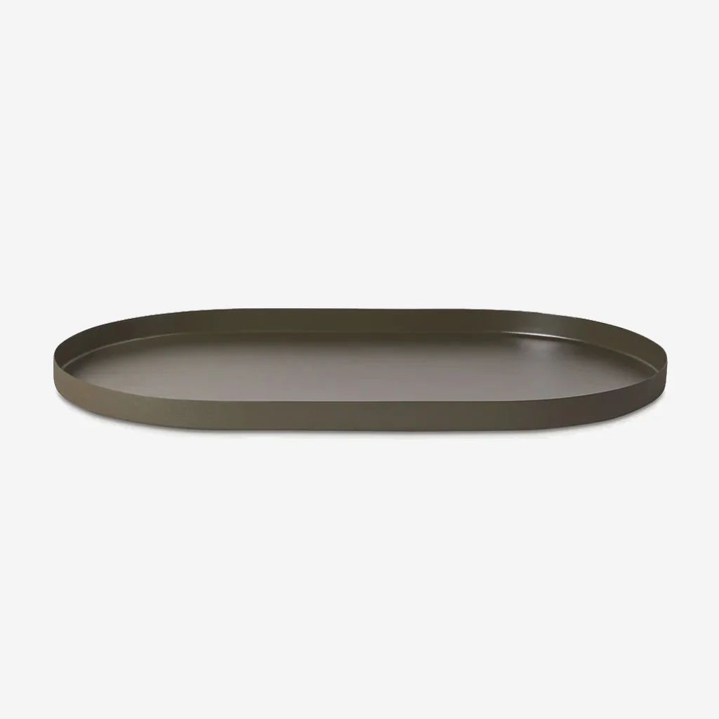 L&M Home Mona Grand Oval Tray Olive Green - Image 3