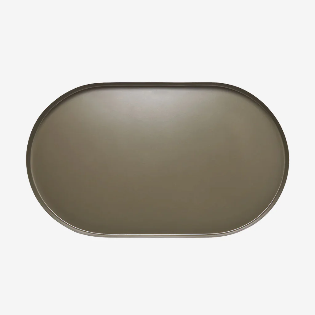 L&M Home Mona Grand Oval Tray Olive Green - Image 4