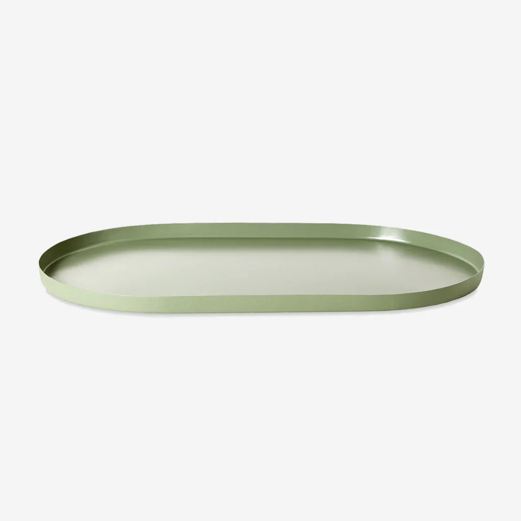 L&M Home Mona Grand Oval Tray Sage - Image 3
