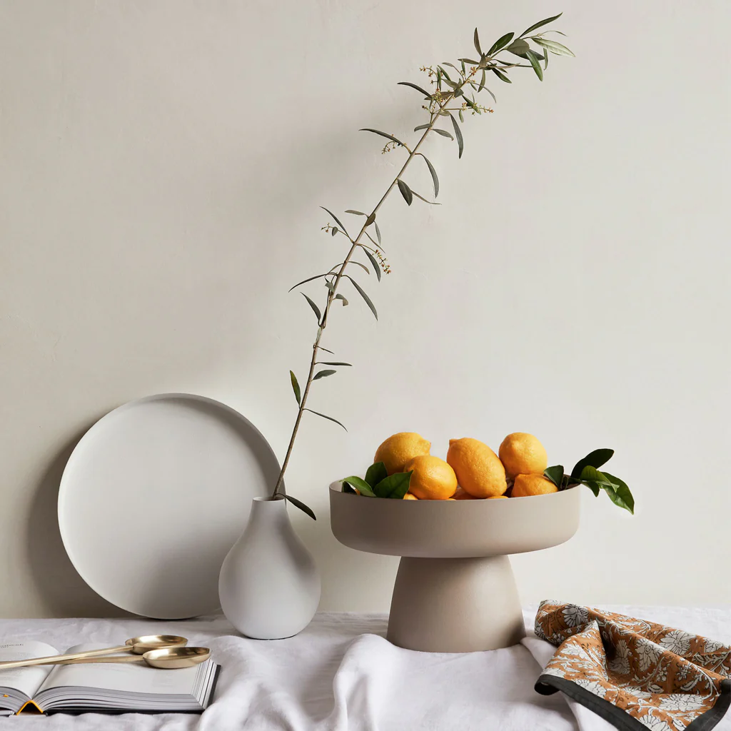 L&M Home Mona Round Tray Chalk - Image 4