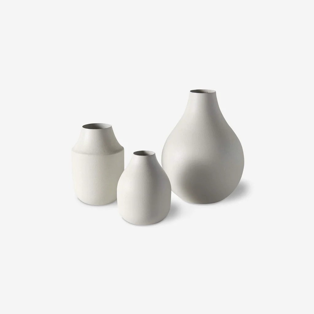 L&M Home Mona Trio of Vases Chalk