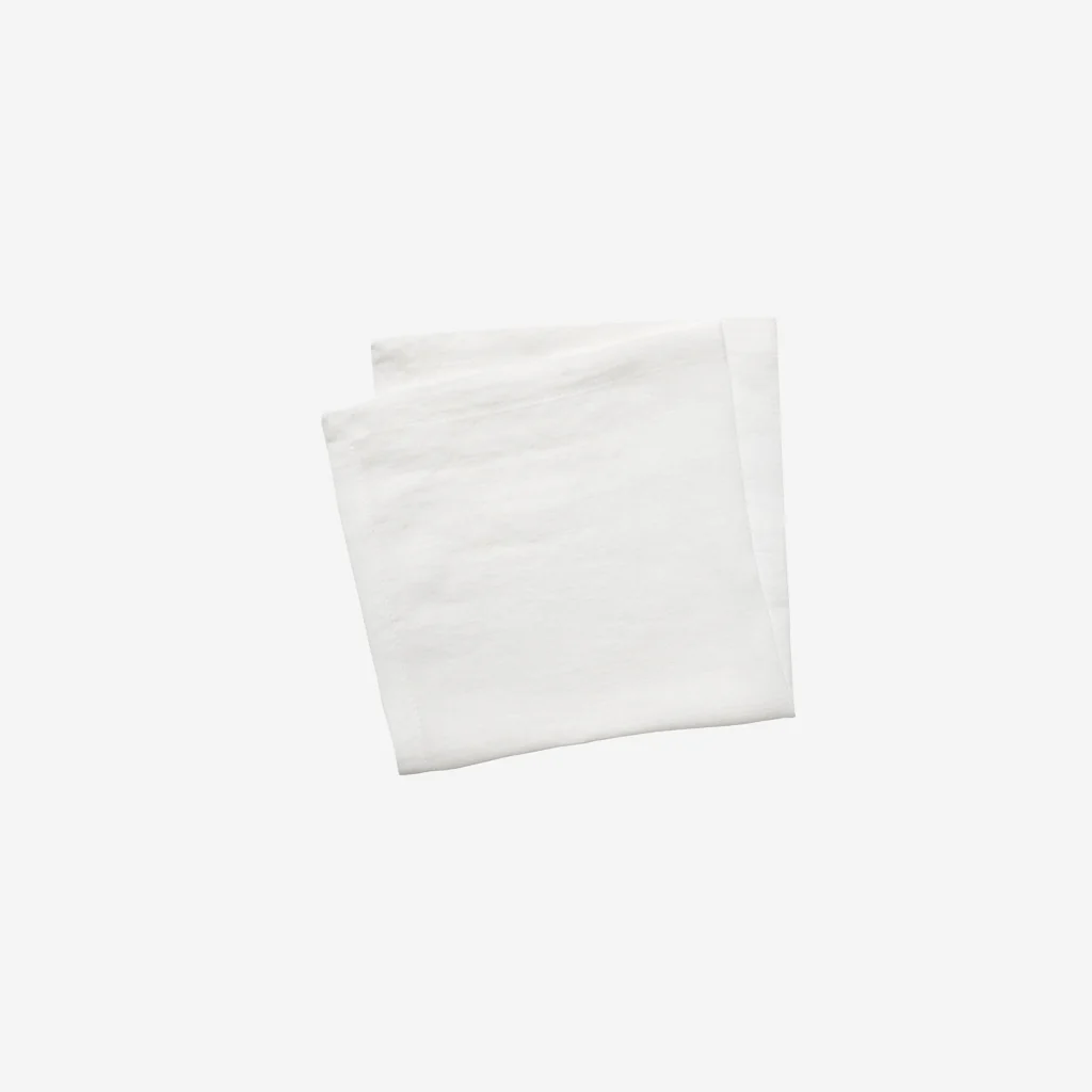 L&M Home Moss French Linen Napkin Set White