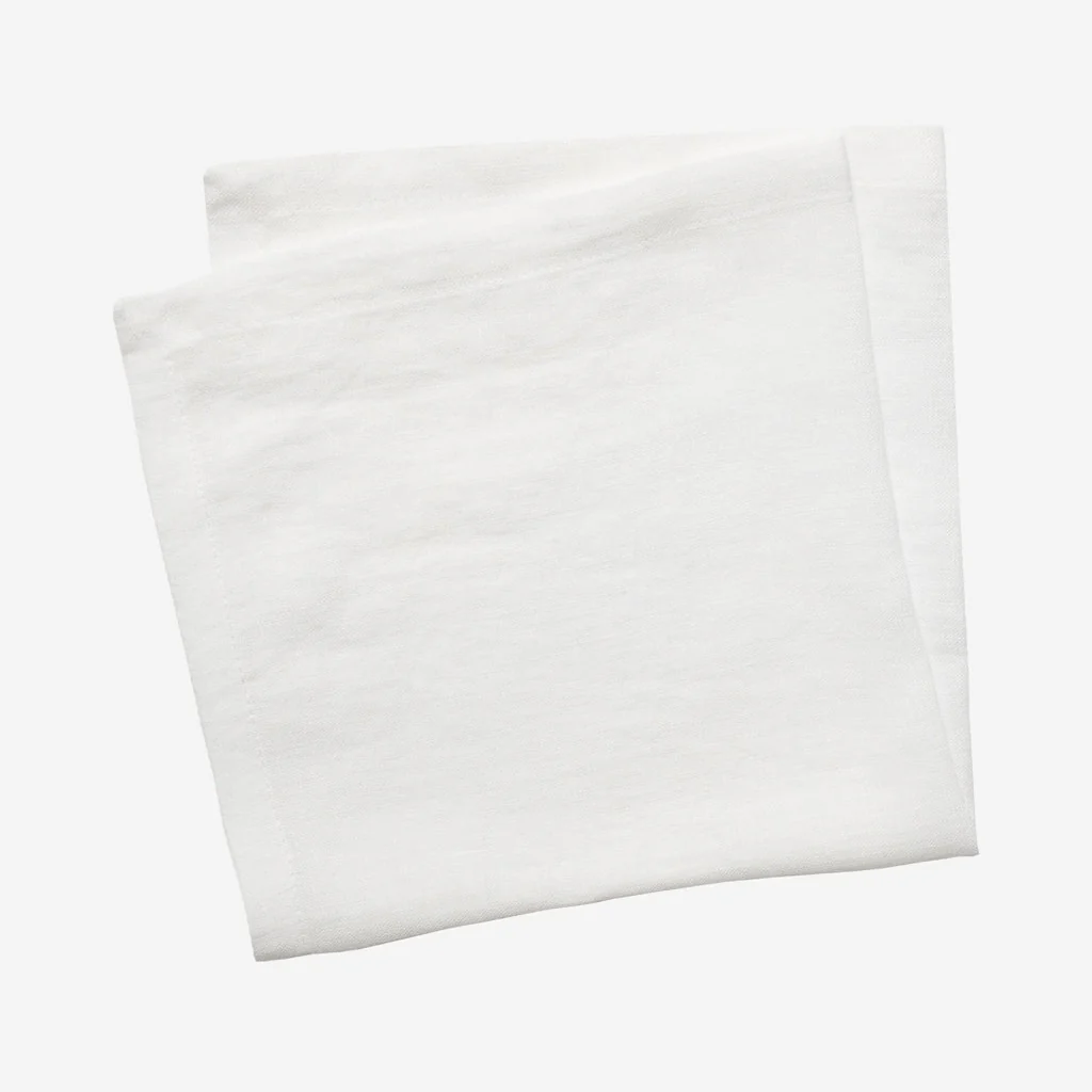 L&M Home Moss French Linen Napkin Set White - Image 5