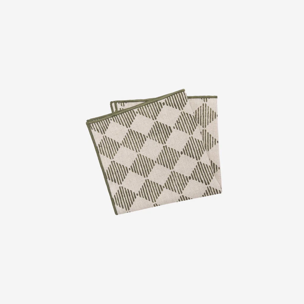 L&M Home Quinn Napkin Set Olive