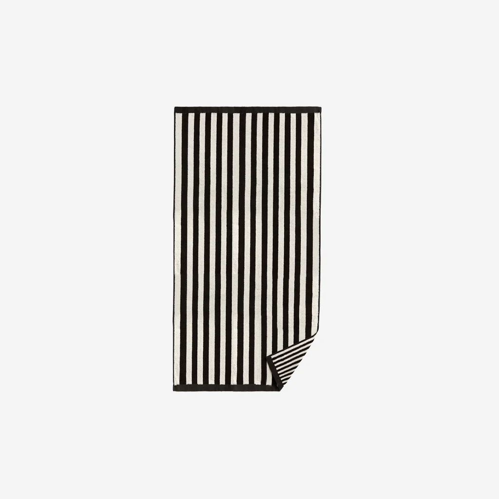 L&M Home Raye Striped Noir Bath Towel