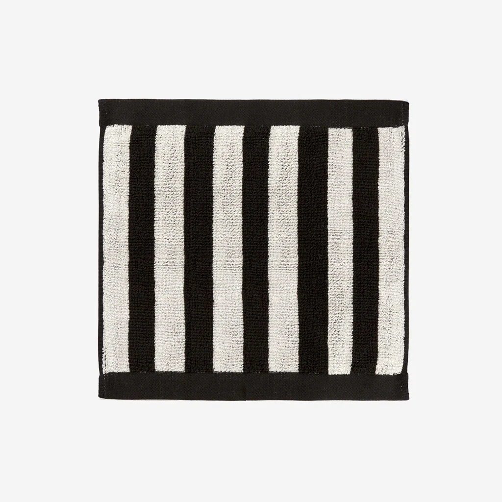 L&M Home Raye Striped Noir Face Towel - Image 2