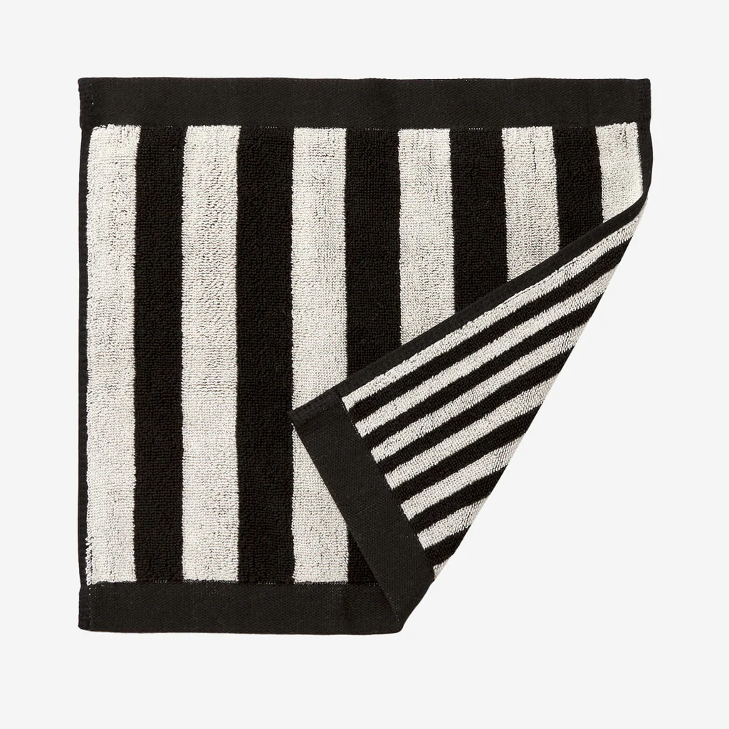 L&M Home Raye Striped Noir Face Towel - Image 3
