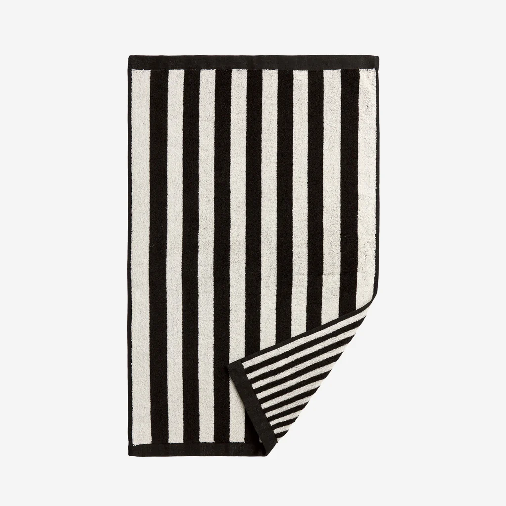 L&M Home Raye Striped Noir Hand Towel - Image 3